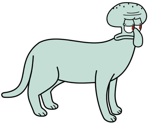 Squidward as a cat