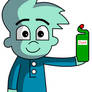 Pajama Sam with a Toilet Duck bottle