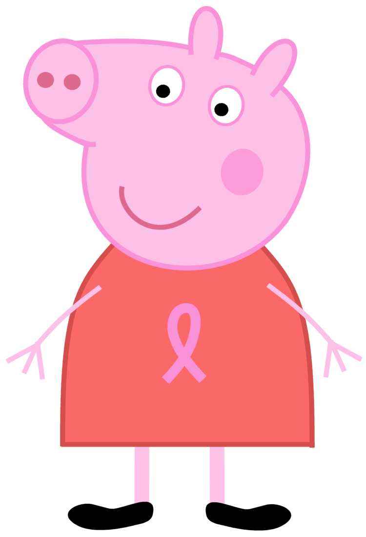 Peppa Pig as a breast cancer warrior