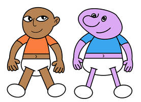 Chloe and Nurb as babies