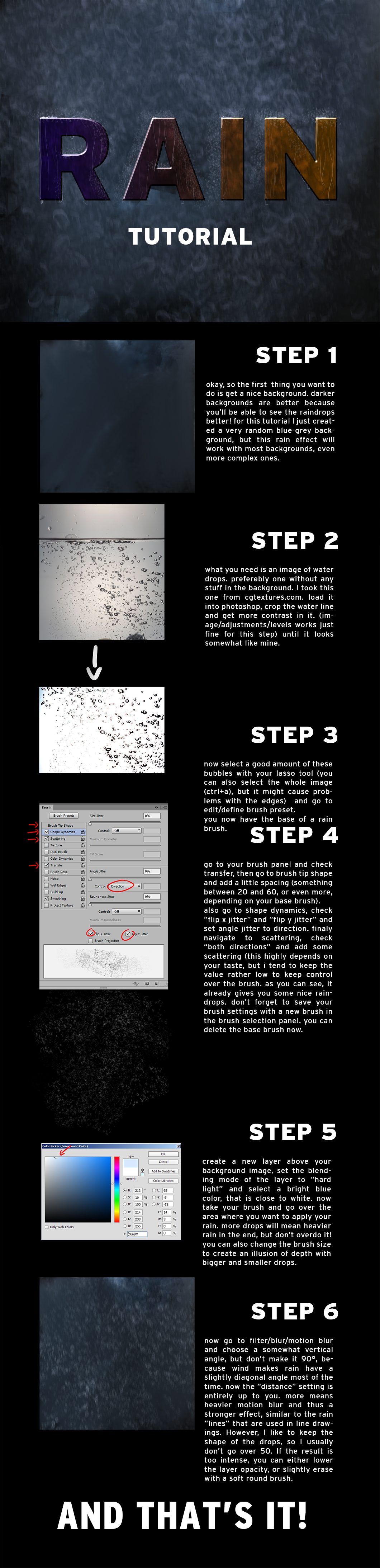 Rain Tutorial for Photoshop