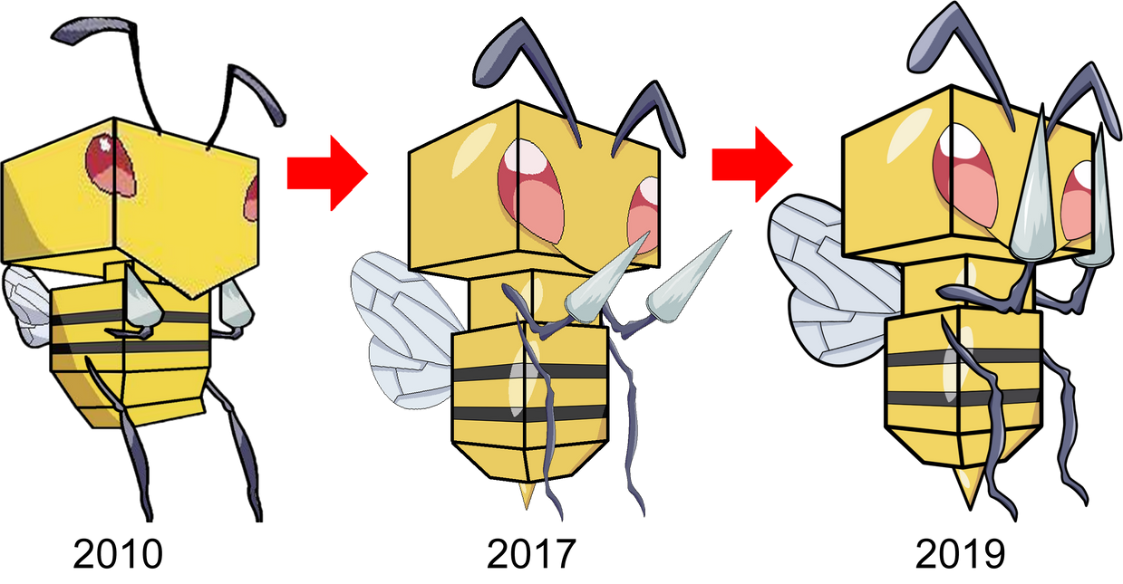 Beedrill Inflation Beedrill Comparison 3D by zienaxd on DeviantArt