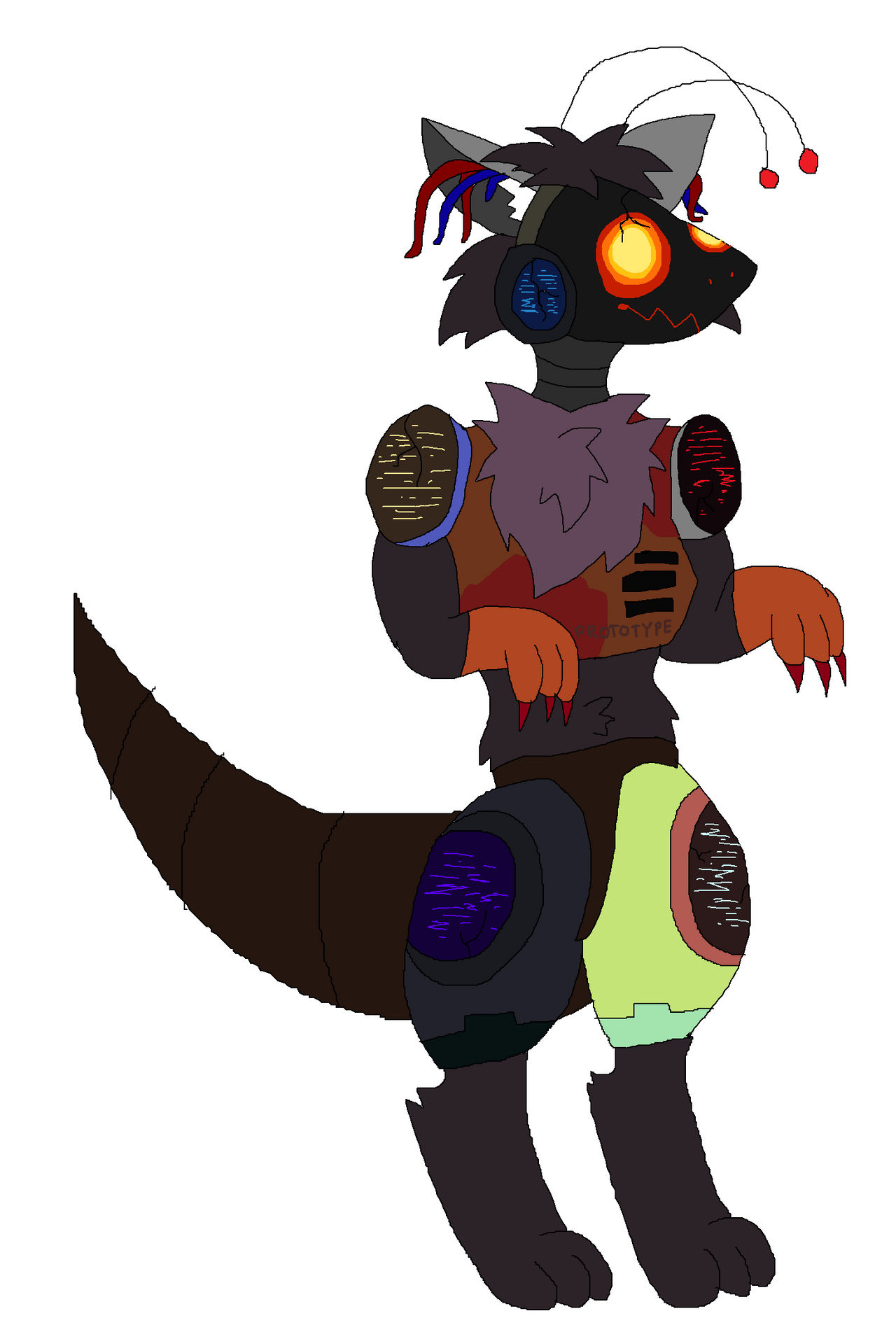 Protogen eyes are located on the side of their head. This