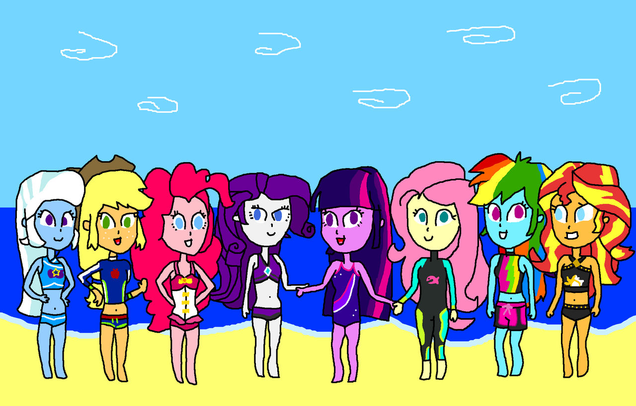 Humane 7 Deviantart Humane 7 and Trixie Swimwear Fanart by PrabowoMuhammad23 on DeviantArt