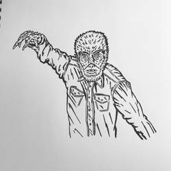 Inktober 2016, Day 9 - The Wolfman
