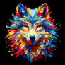 colorful, vibrant wolf