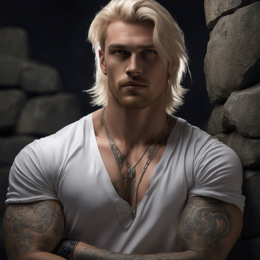 Realistic portrait of @Manu, blonde, smooth, hands by cenkbugra on ...