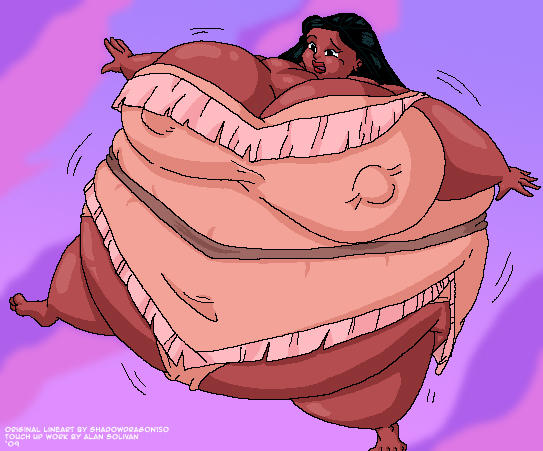 Pocahontas ballooned by Pervertix on DeviantArt