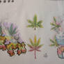 cannabis tattoo flash sheet
