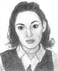 Portrait of a Girl: Exotic Brunette, pencil sketch