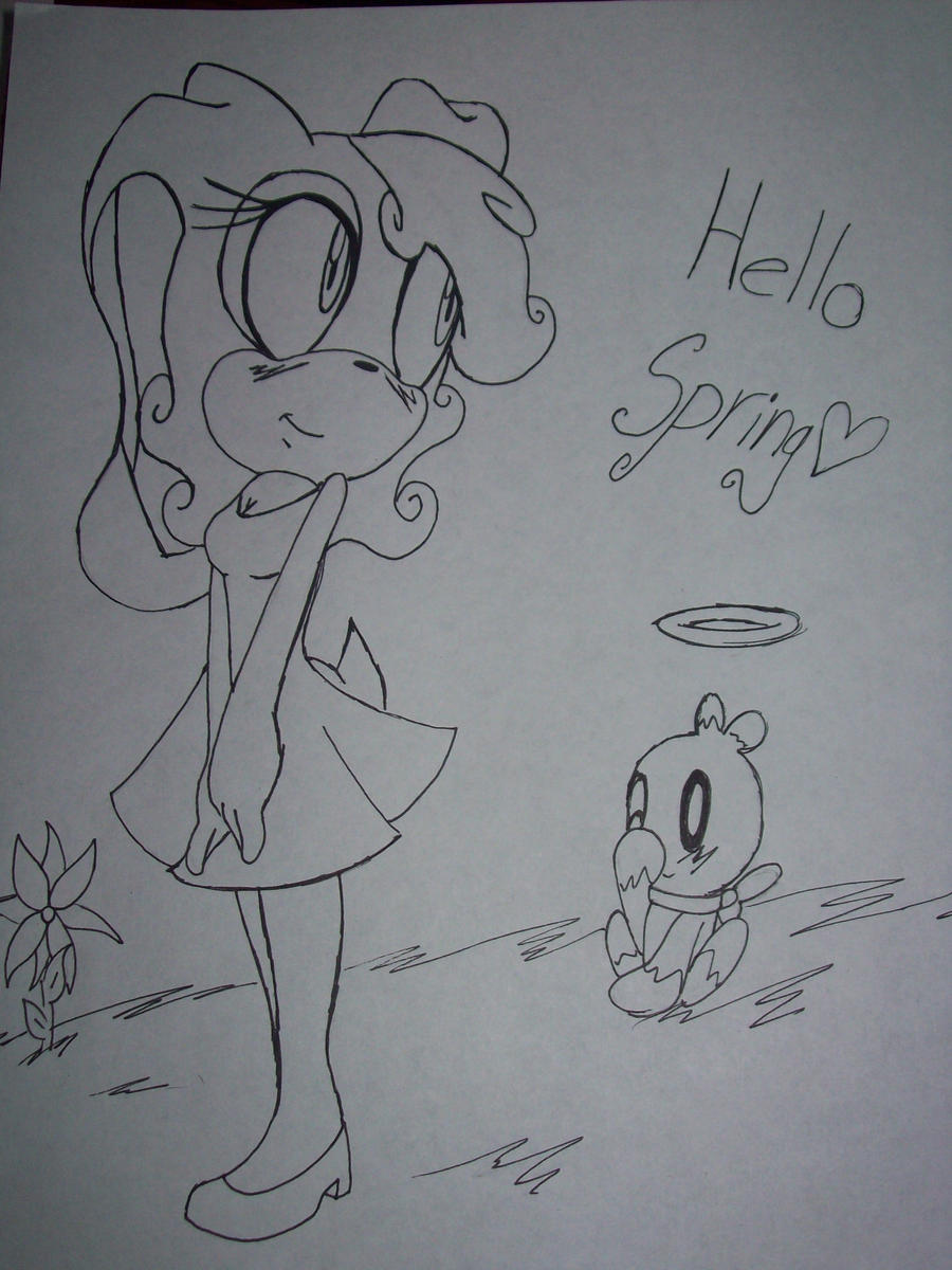 Coloring page 2 Hello Spring