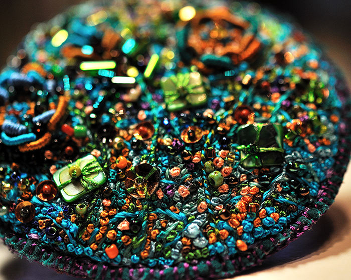 encrusted embroidery brooch