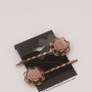 Rustic Romantic Rose Bronze Hair Slides