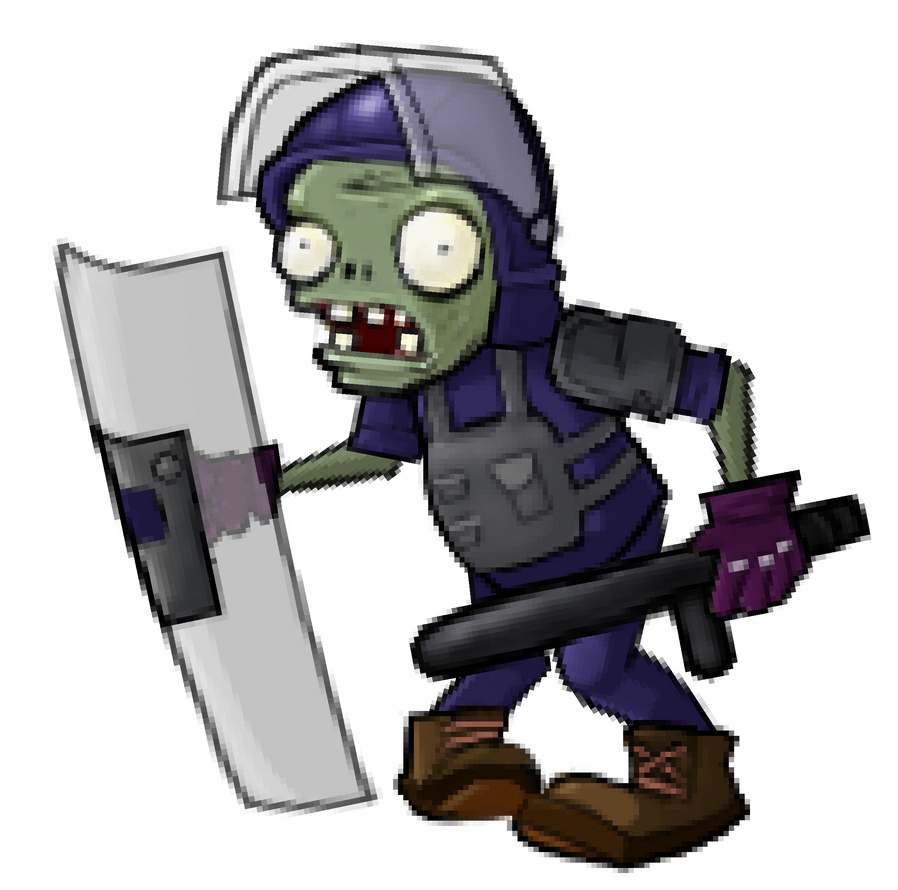 Zombie Riot Control Plants vs Zombies Riot Police Zombie Remaster PvZ1 by KnockoffBandit on ...