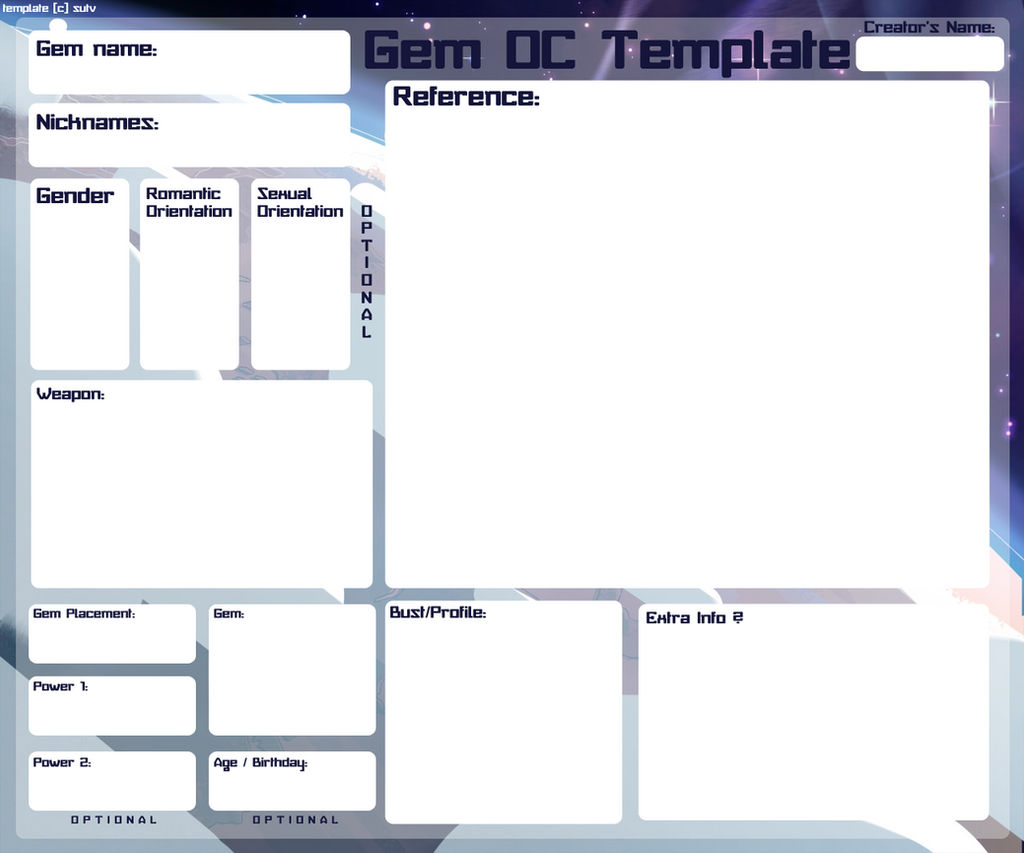 gem OC blank template by sutvv on DeviantArt