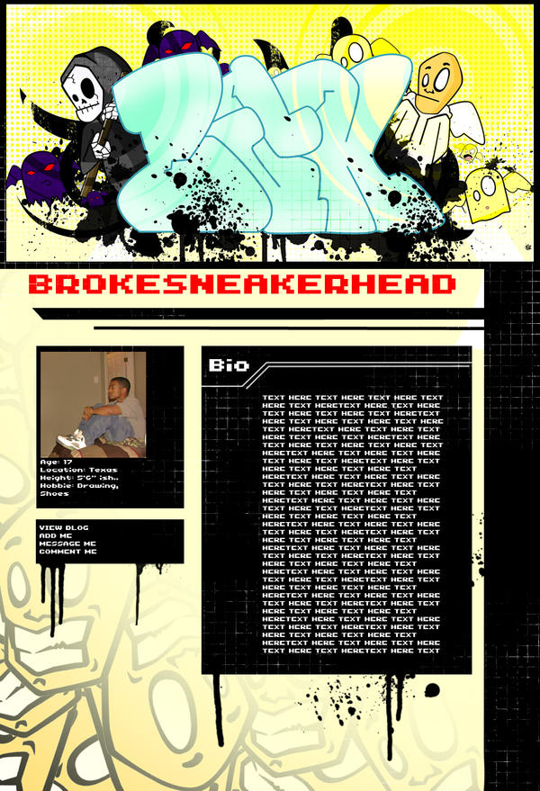 Myspace layout by BrokeSneakerHead on DeviantArt