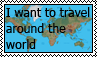 I want to travel around the world stamp