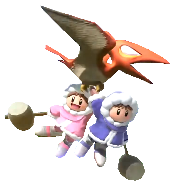 Ice Climbers holding onto a condor by TransparentJiggly64 on DeviantArt