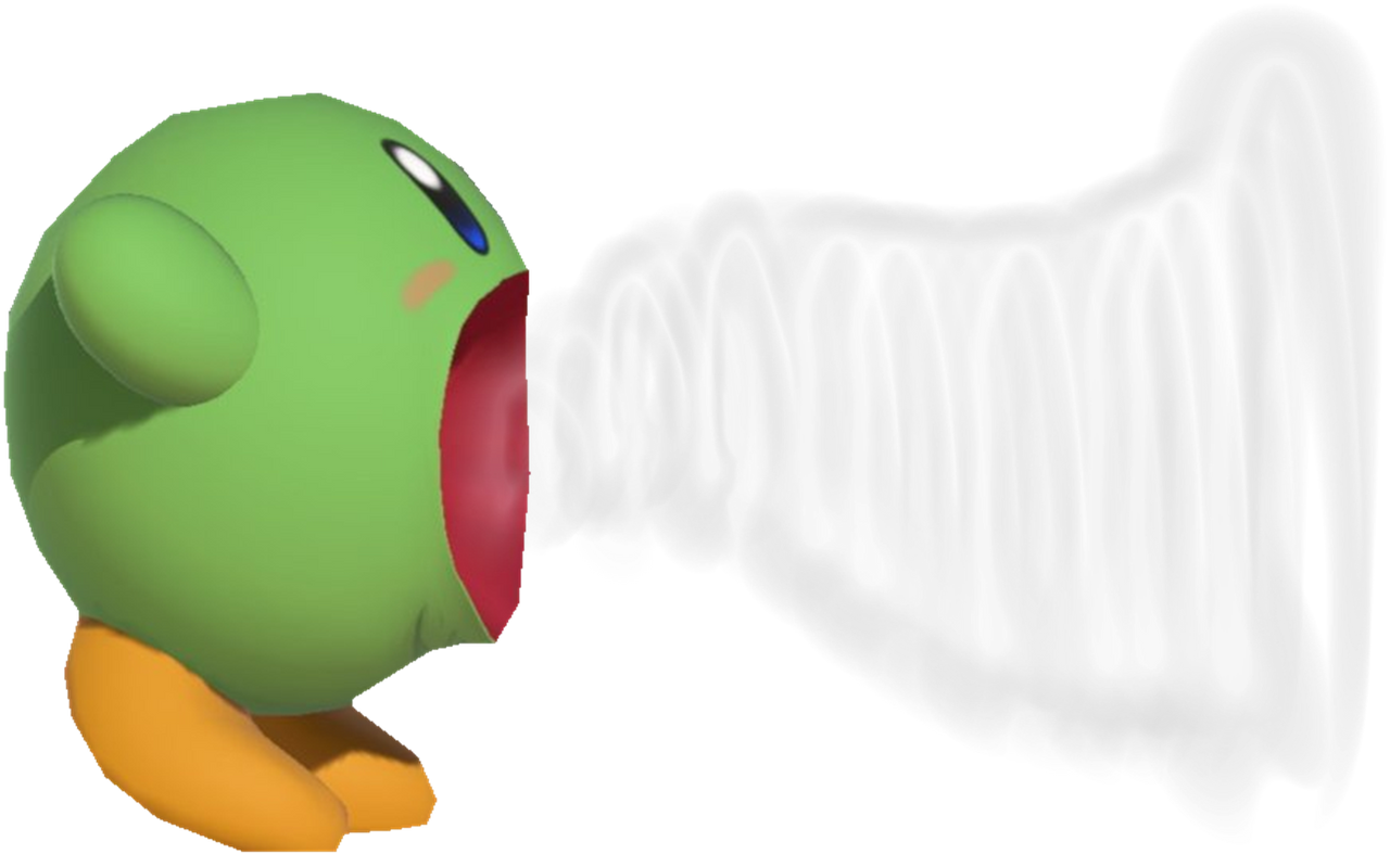 Green Kirby inhaling by TransparentJiggly64 on DeviantArt