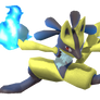 Shiny Lucario striking on both sides