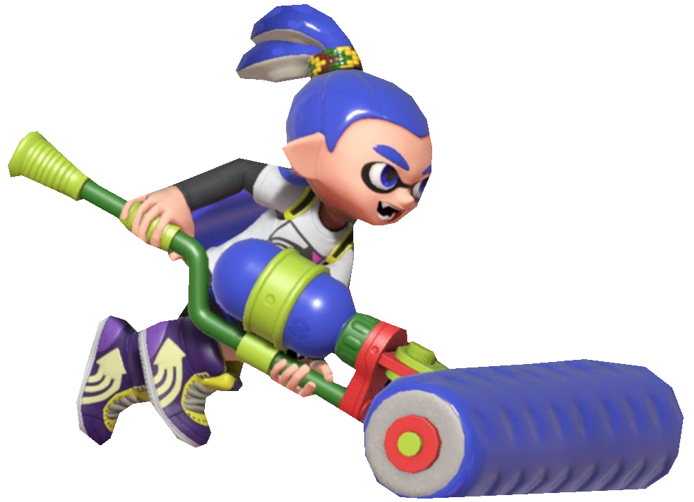 Blue Inkling Boy using a Roller by TransparentJiggly64 on DeviantArt