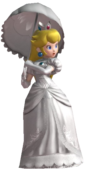 Peach (White Dress) with an Umbrella by TransparentJiggly64 on DeviantArt