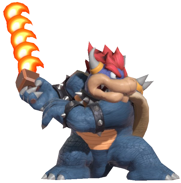 Bowser Blue Shell Blue Bowser preparing to Swing a Fire Bar by TransparentJiggly64 on ...