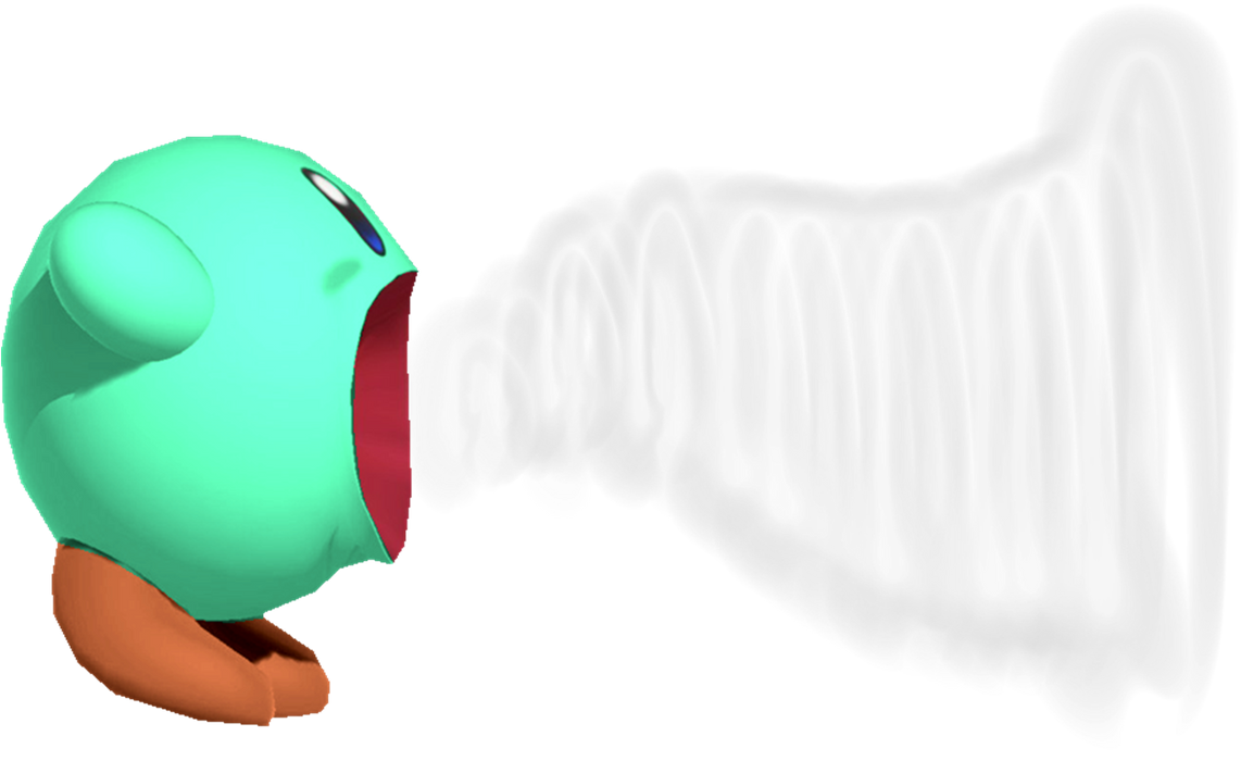Emerald Kirby inhaling by TransparentJiggly64 on DeviantArt
