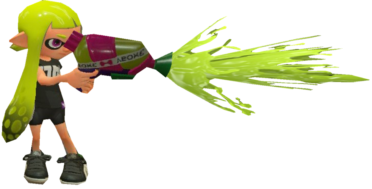Amiibo Green Inkling Girl Firing by TransparentJiggly64 on DeviantArt