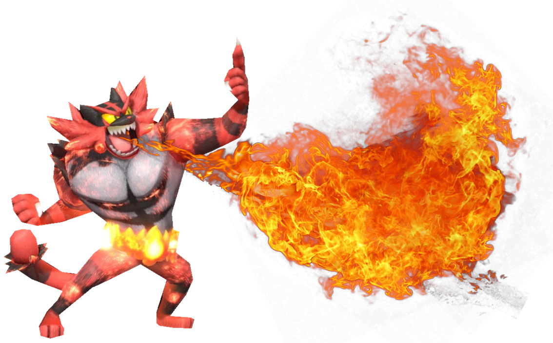 Red Incineroar using Flamethrower by TransparentJiggly64 on DeviantArt