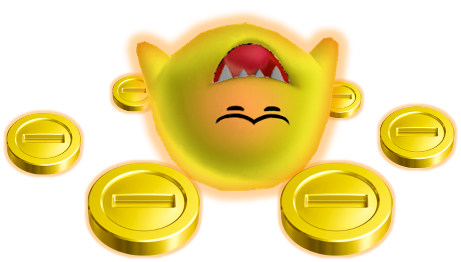 Golden Boo surrounded by coins by TransparentJiggly64 on DeviantArt
