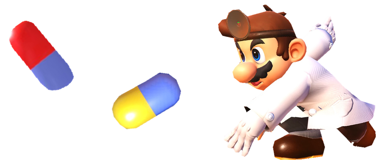 Doctor Mario throwing two Megavitamins by TransparentJiggly64 on DeviantArt