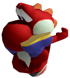 Yoshi Reeds Red Yoshi Groundpounding by TransparentJiggly64 on DeviantArt