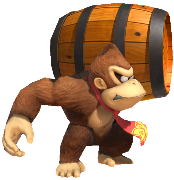 Donkey Kong holding a Barrel by TransparentJiggly64 on DeviantArt