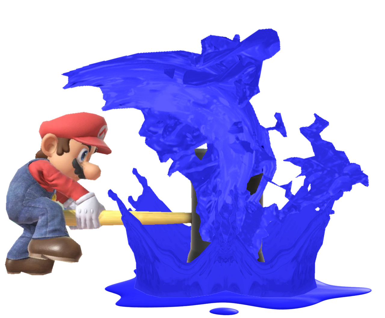 Super Mario creating Blue Paint with his hammer by TransparentJiggly64 ...
