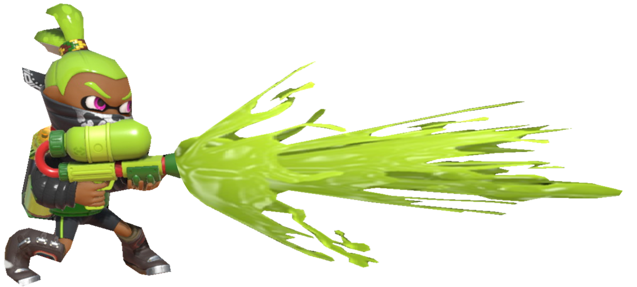 Lime Inkling Boy using his Splattershot by TransparentJiggly64 on ...