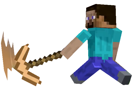Minecraft steve with deals pickaxe