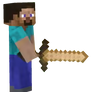 Minecraft Steve with a Wooden Sword