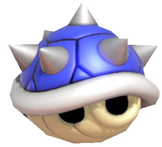 Blue Spiny Shell front view by TransparentJiggly64 on DeviantArt