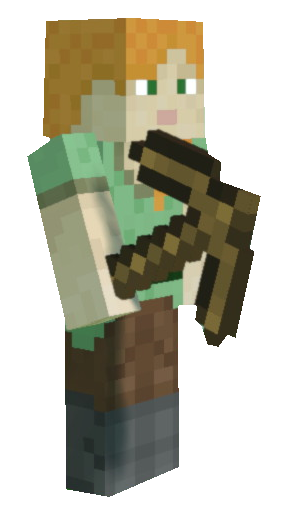 Minecraft Alex using a wooden Pickaxe 1 by TransparentJiggly64 on ...