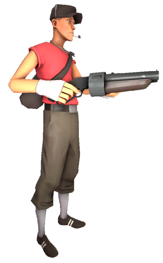Red Scout holding the Scattergun by TransparentJiggly64 on DeviantArt