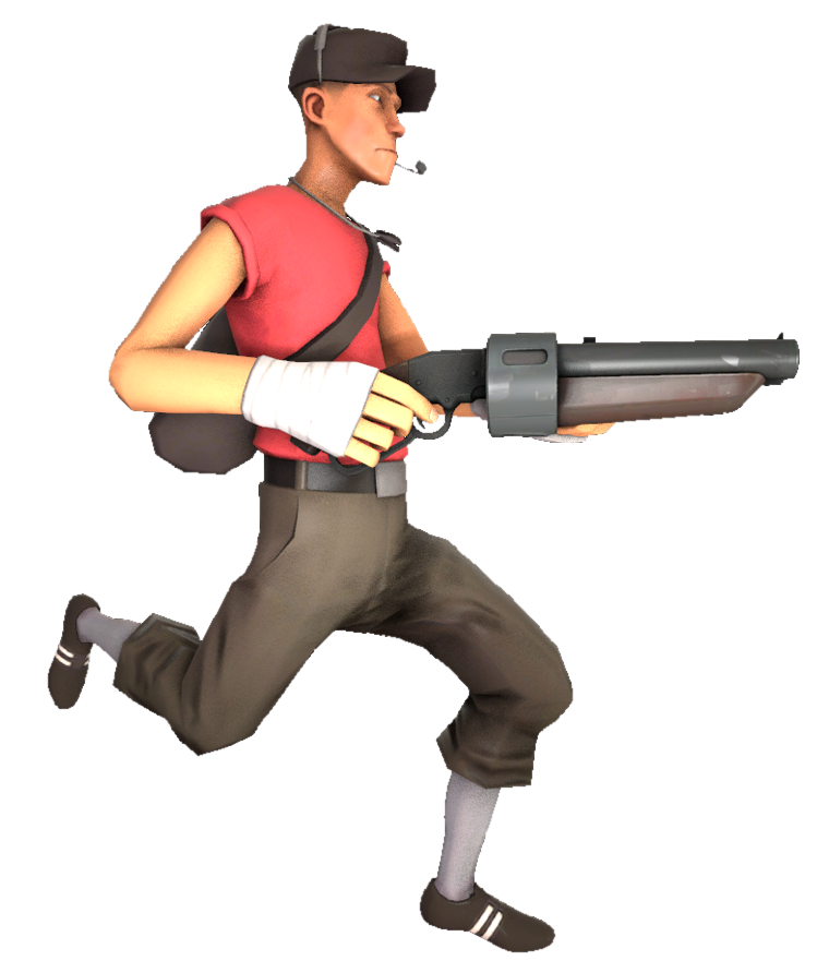 red Scout running with the Scattergun by TransparentJiggly64 on DeviantArt