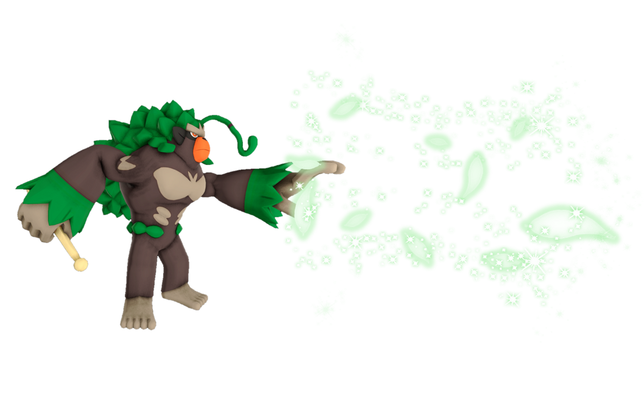 Pokemon Rillaboom Deviantart Rillaboom using Magical Leaf by TransparentJiggly64 on DeviantArt