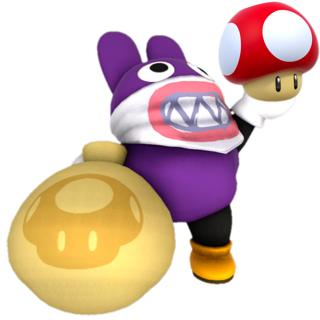 Nabbit holding a Mushroom by TransparentJiggly64 on DeviantArt