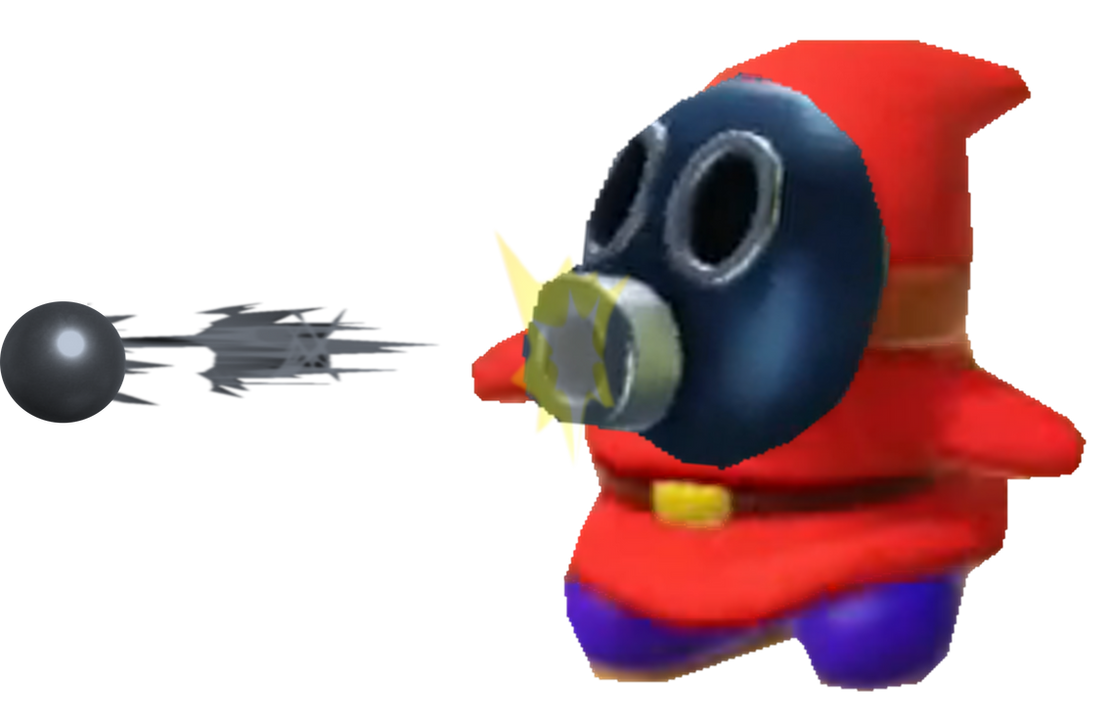 Red Snifit spewing a bullet by TransparentJiggly64 on DeviantArt
