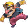 Biker Wario looking down