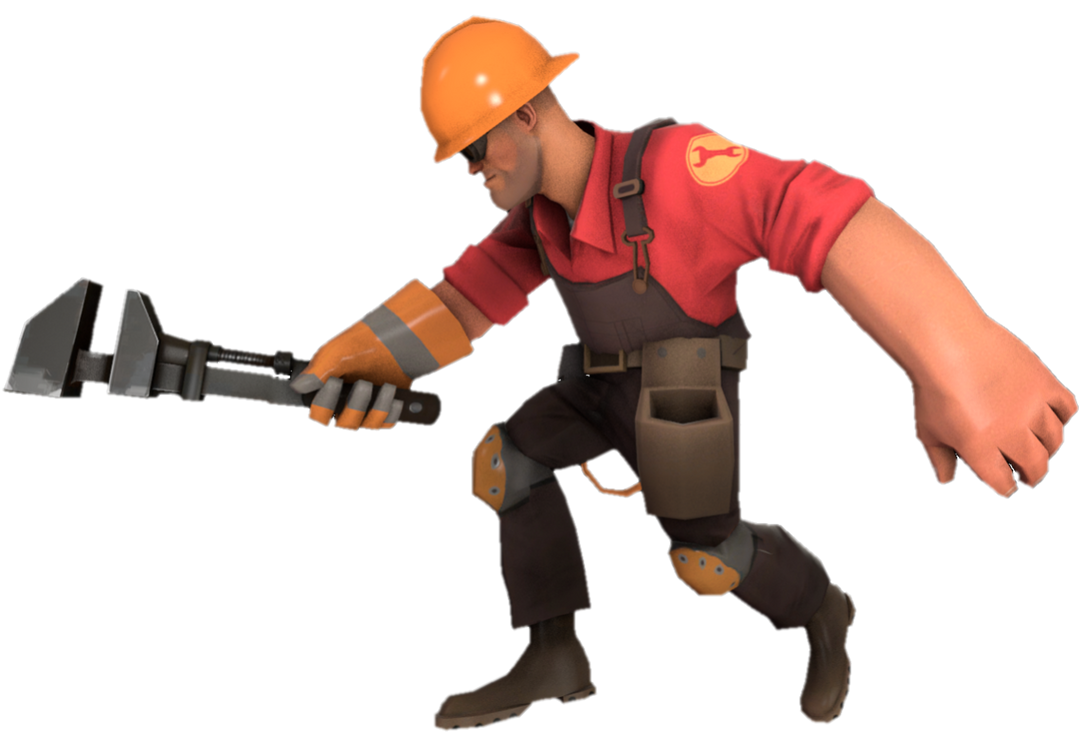 Red Engineer striking with his wrench by TransparentJiggly64 on DeviantArt