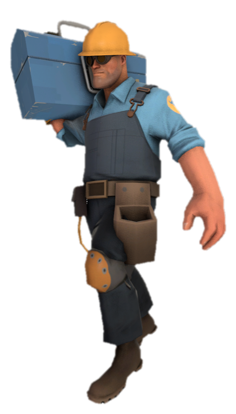 Blu Engineer holding his toolbox by TransparentJiggly64 on DeviantArt