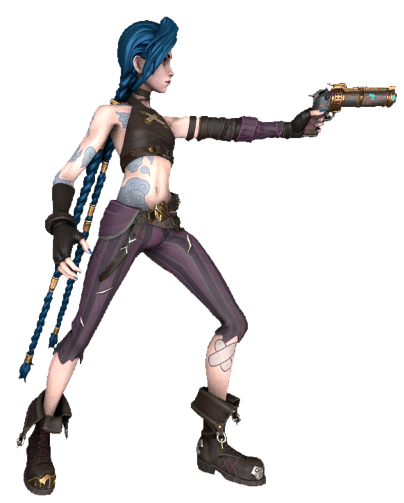 Jinx (Arcane) aiming her gun by TransparentJiggly64 on DeviantArt