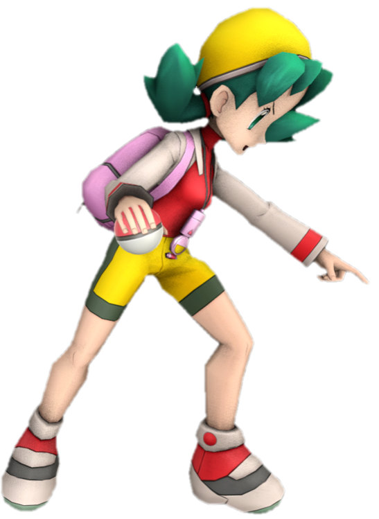 Pokemon Chris Rear View Kris (Pokemon) pointing downwards by TransparentJiggly64 on DeviantArt